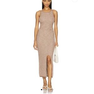 Free People Mindy Open Back Boho Midi Sweater Dress Strawberry Size XS NWT